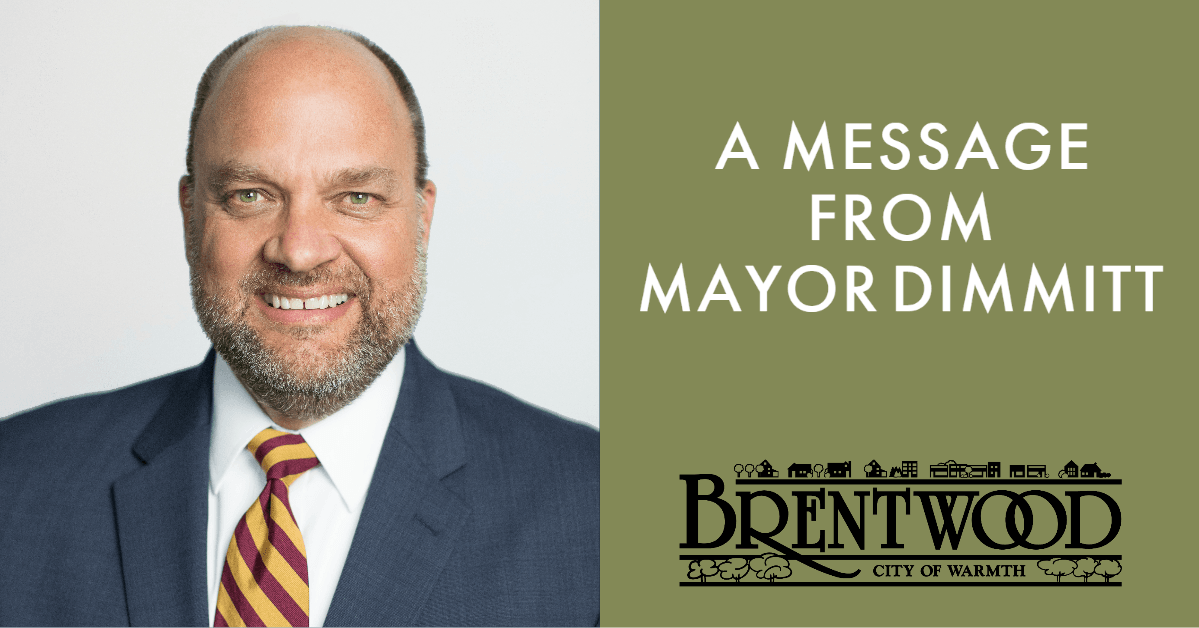 Message from Mayor Dimmitt