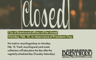City Offices Closed Presidents' Day 2021