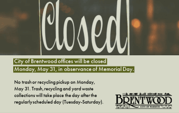 Closed Memorial Day 2021 