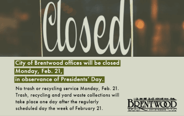 Closed Presidents' Day 2022