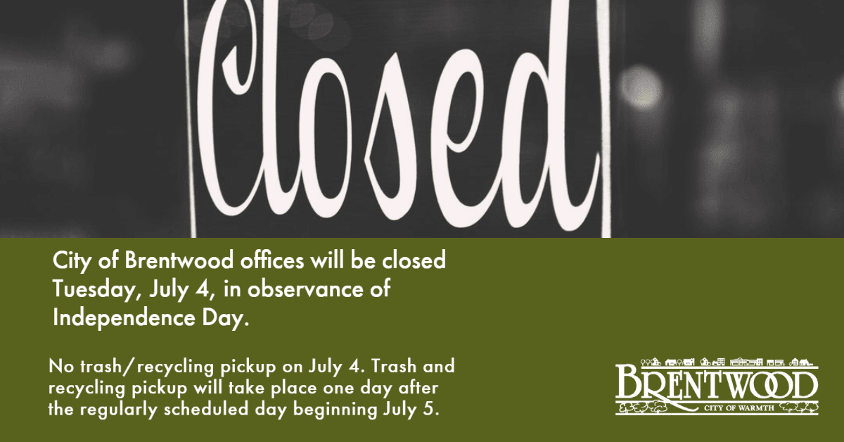 Closed July 4 Holiday 2023